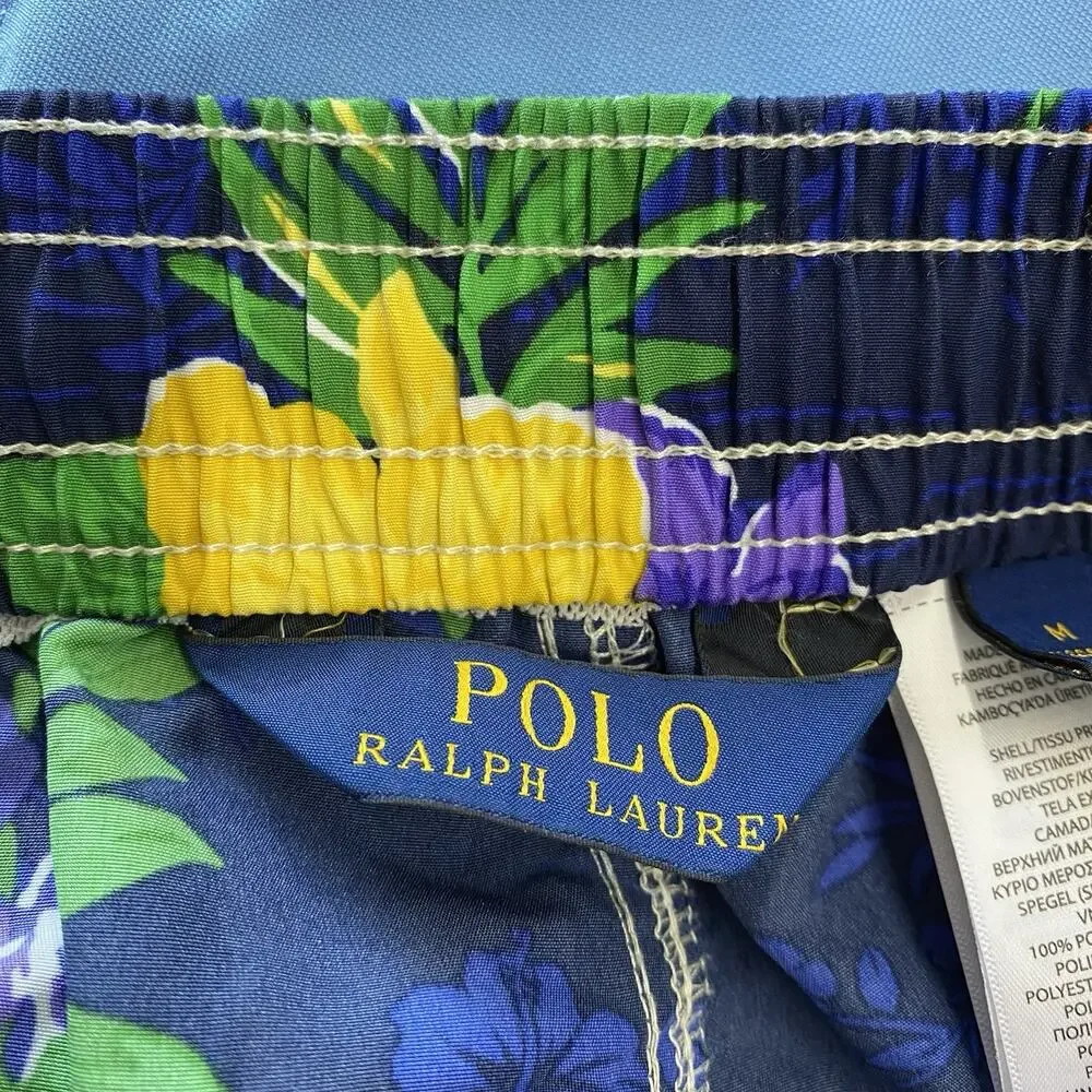 Polo Ralph Lauren Hawaiian Tropical Floral Swim Trunks Shorts Medium Unlined